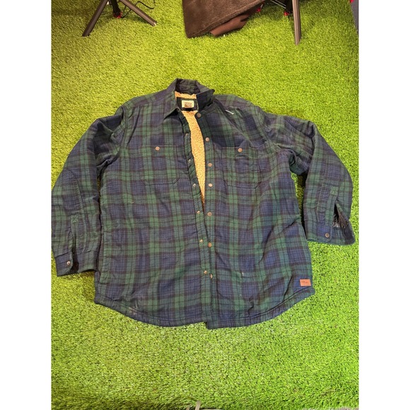 LLBean Mens Flannel Sherpa Lined Shirt Jacket Plaid XL Extra Large - Picture 6 of 6